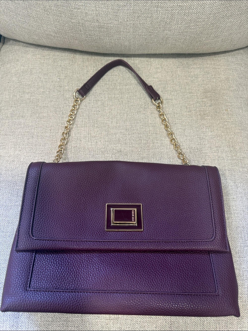 STIVE MADDEN Elegant Women's Purple Chain-Handle Shoulder Bag